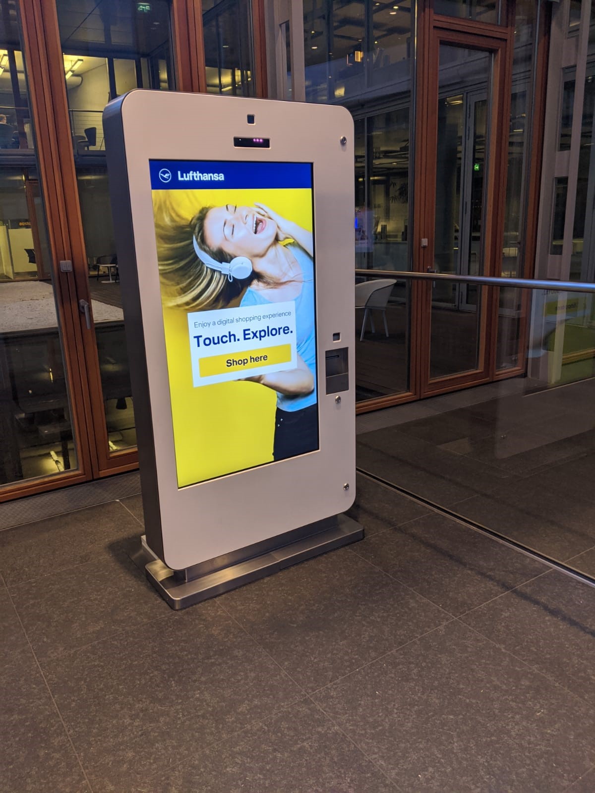 interactive touch screen for lufthansa airline