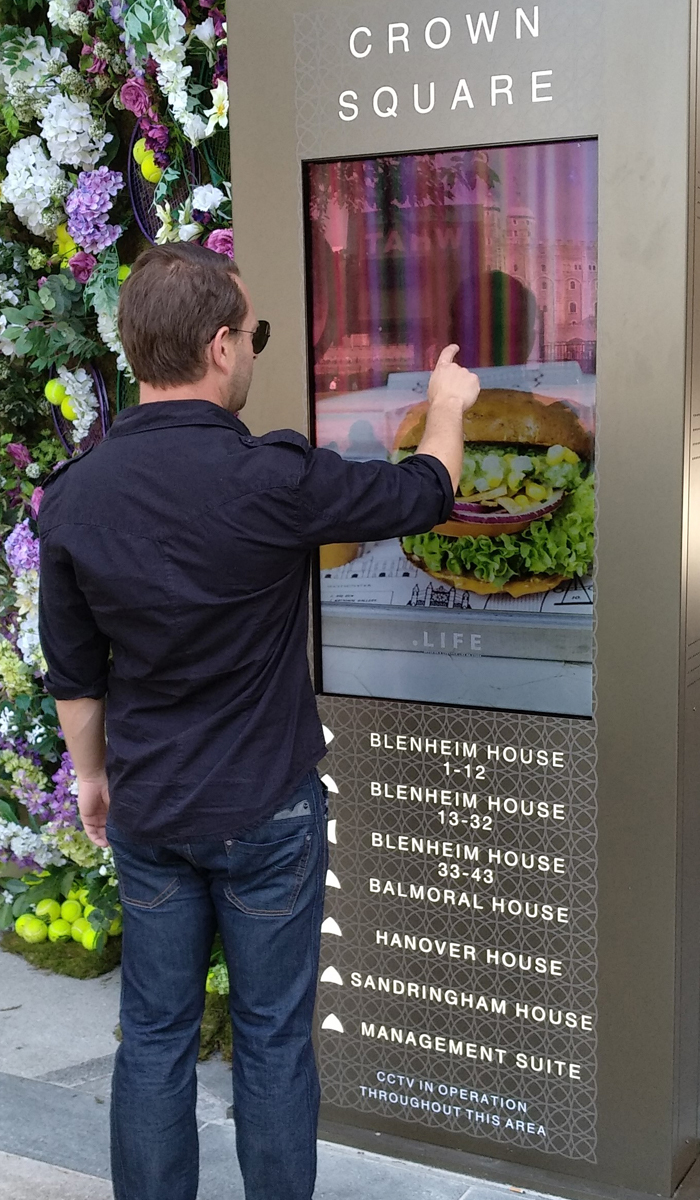 Interactive board for crown square